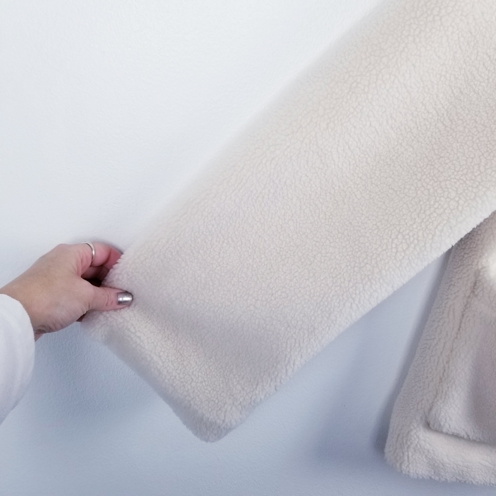 Rebecca Minkoff Ivory Cream Harley Faux Fur Teddy Coat Jacket size Large - Picture 4 of 7